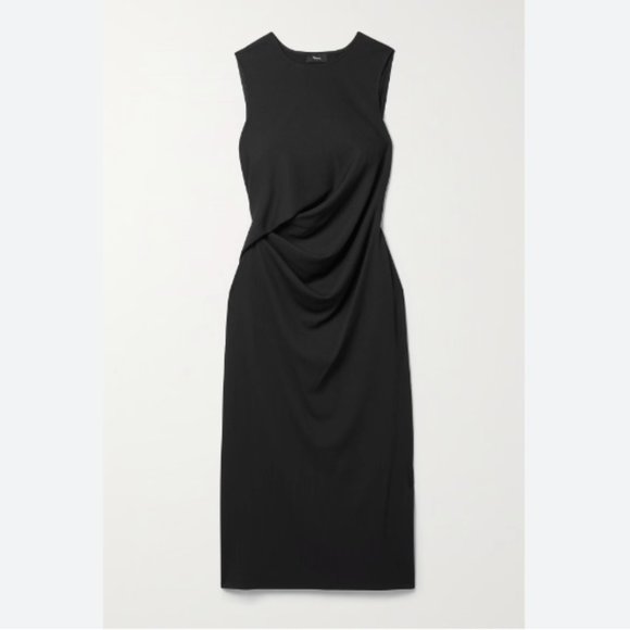 Theory Dresses & Skirts - New Theory Drape Tuck Dress in black